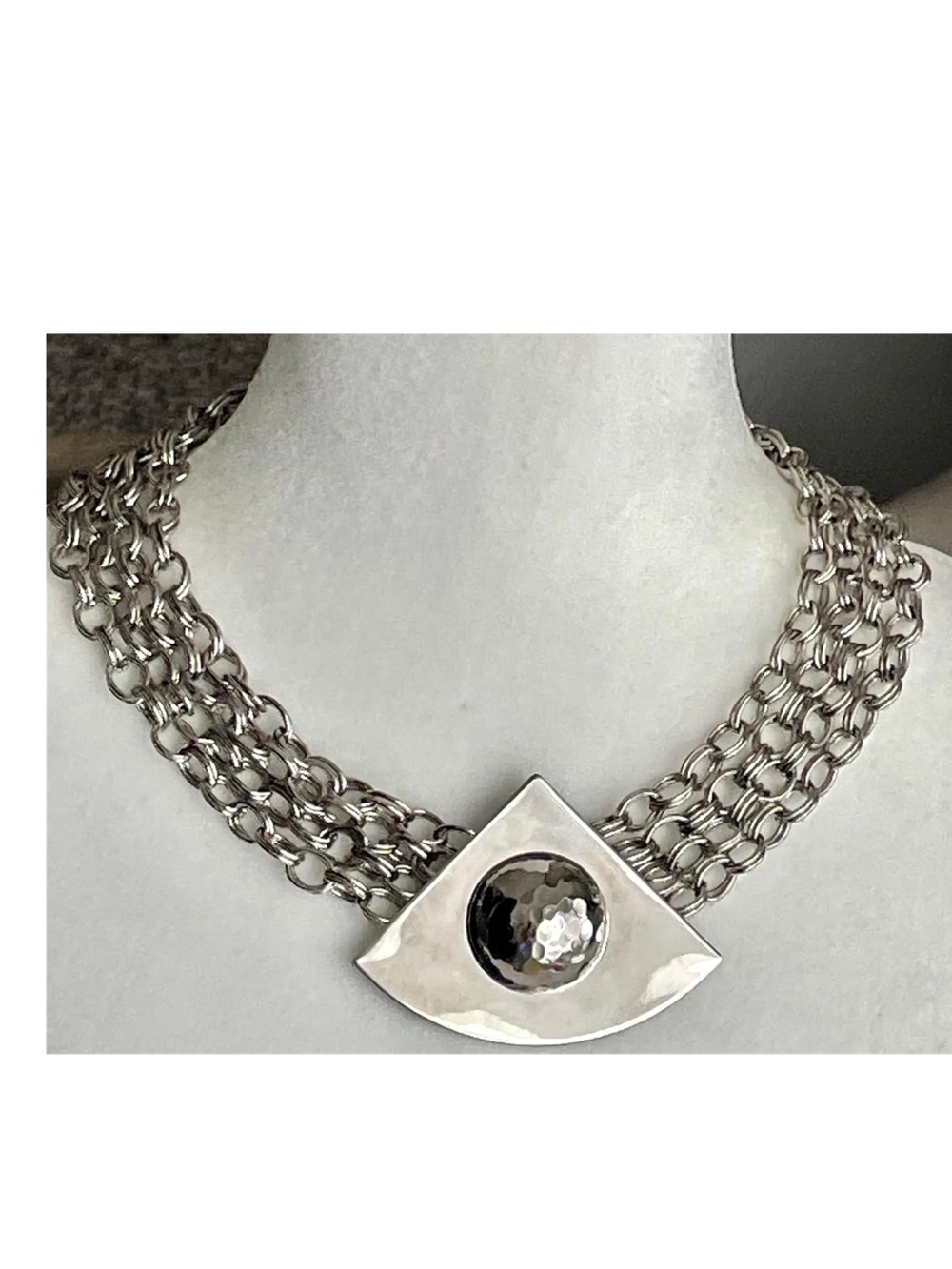 Pierre Cardin Necklace Style Space Age Silver Tone